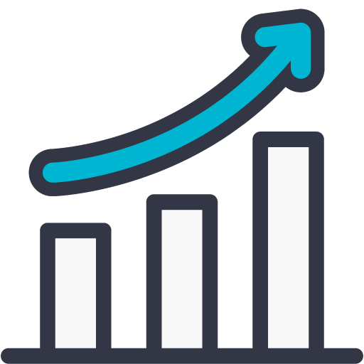 Icon of graph with increasing numbers