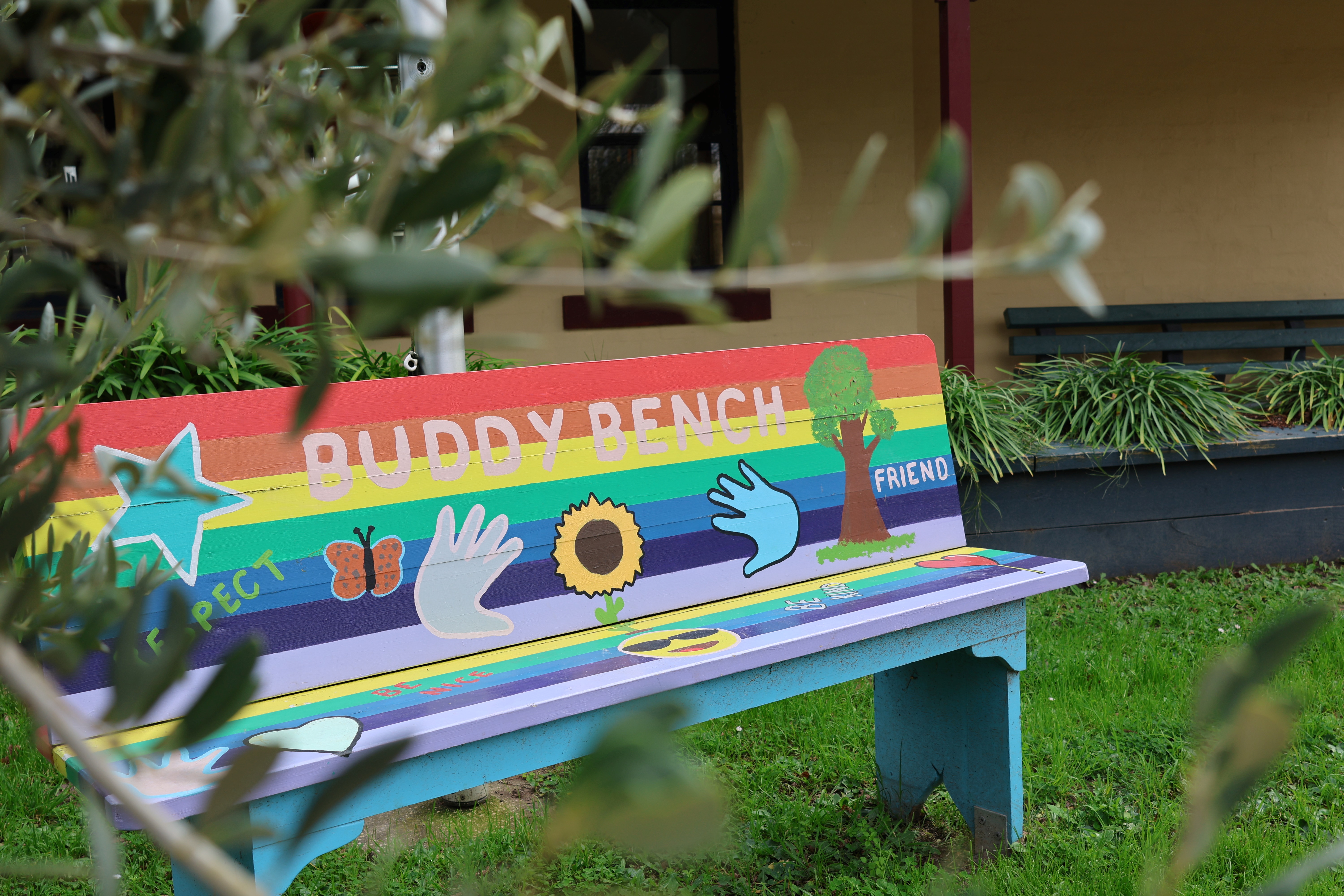 Rainbow buddy bench